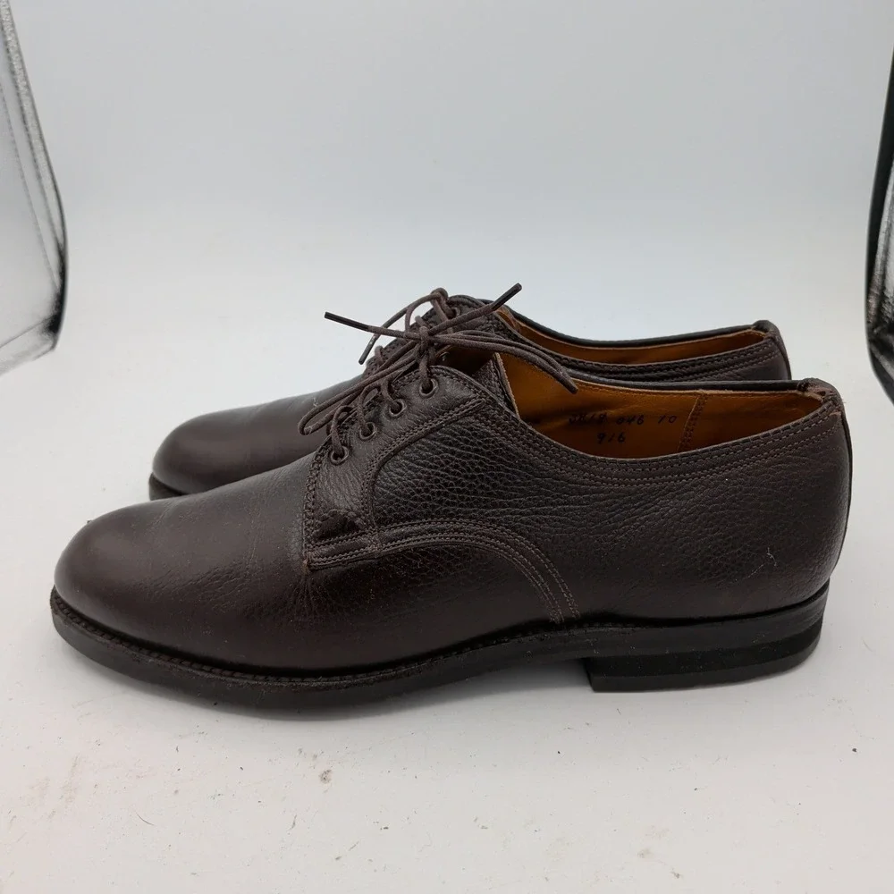 Alden 916 Mens Brown Pebble Grain Leather Plain Toe Blucher Shoes 8.5 B/D USA